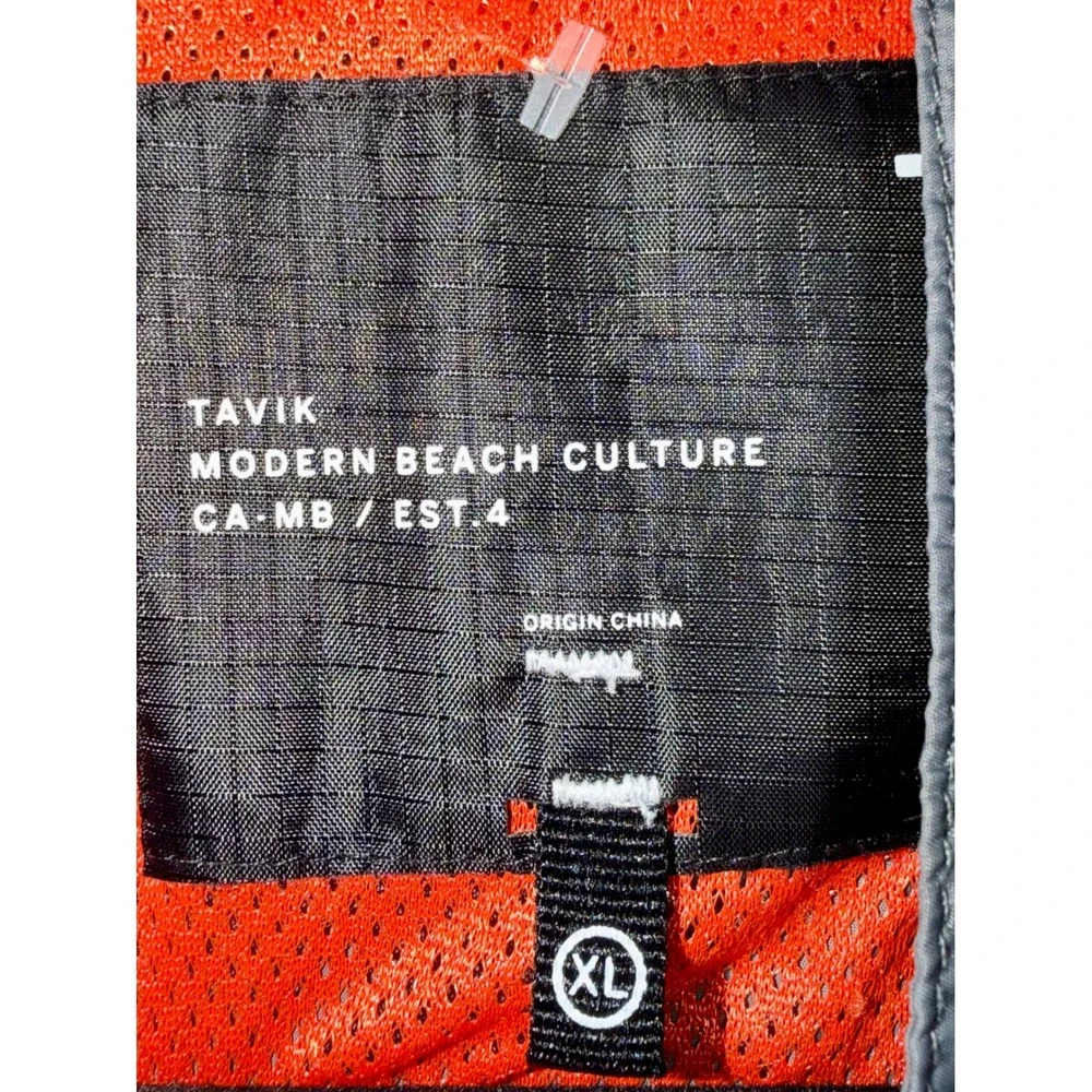 Tavik Windbreaker Jacket Gray Orange Zip Lightweight Nylon Mens‎ XL